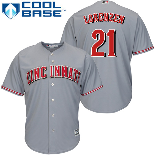 Reds #21 Michael Lorenzen Grey Cool Base Stitched Youth MLB Jersey - Click Image to Close